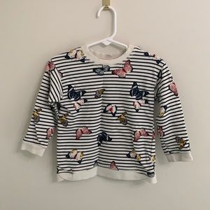 1.5-2T Butterfly Toddler Girl Long Sleeve Top